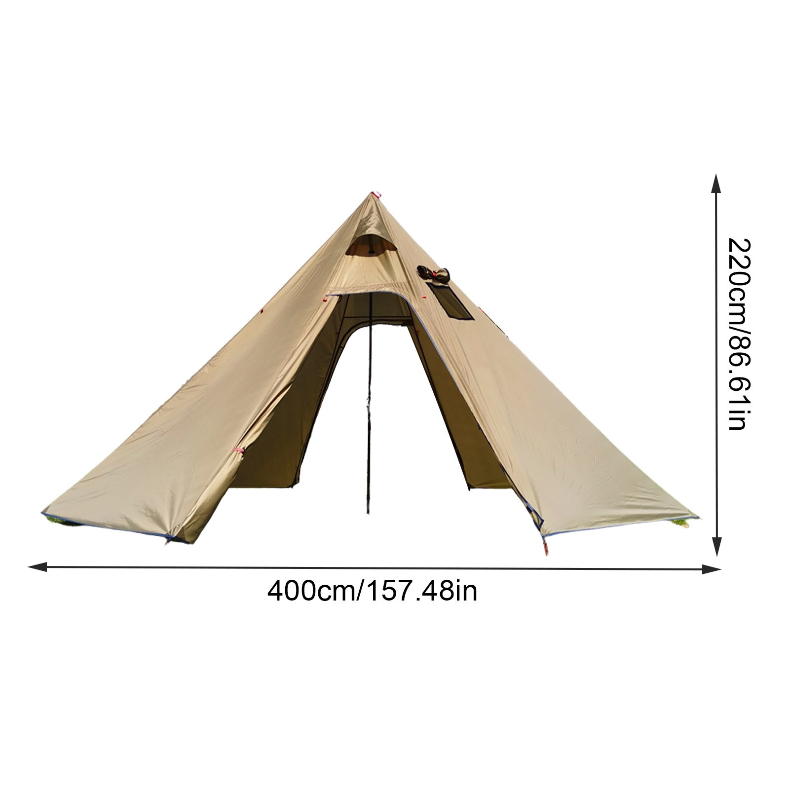 Cheap Goat Tents Camping Tent 3 Person Family Tent Waterproof Windproof Easy Setup Tent Easy Setup 3 Person Tent Sun Shade Square Chimney Window   